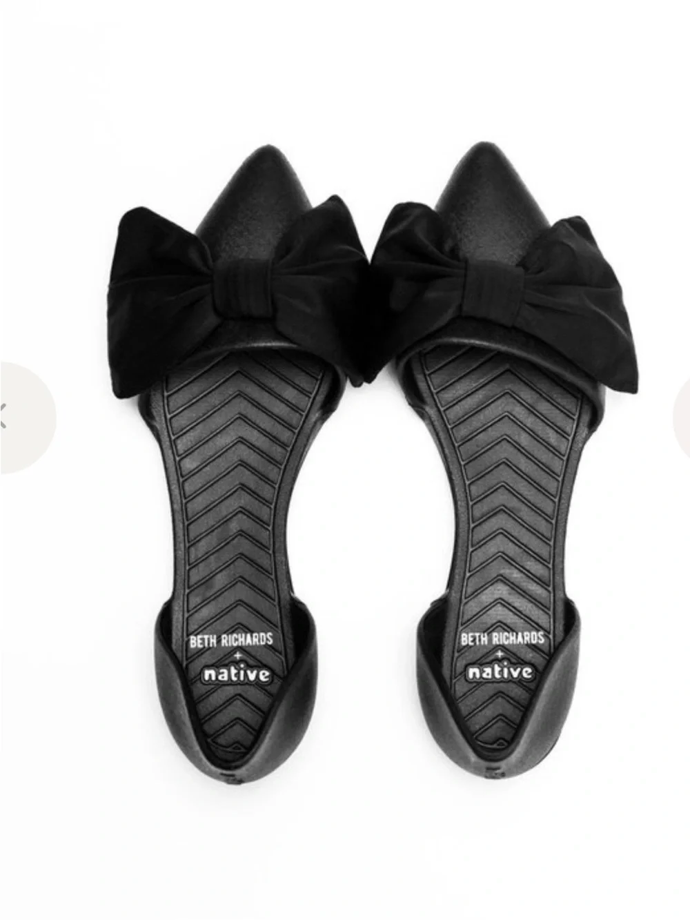 Native Shoes X Beth Richards Black Bow Shoes Size 9 NWT